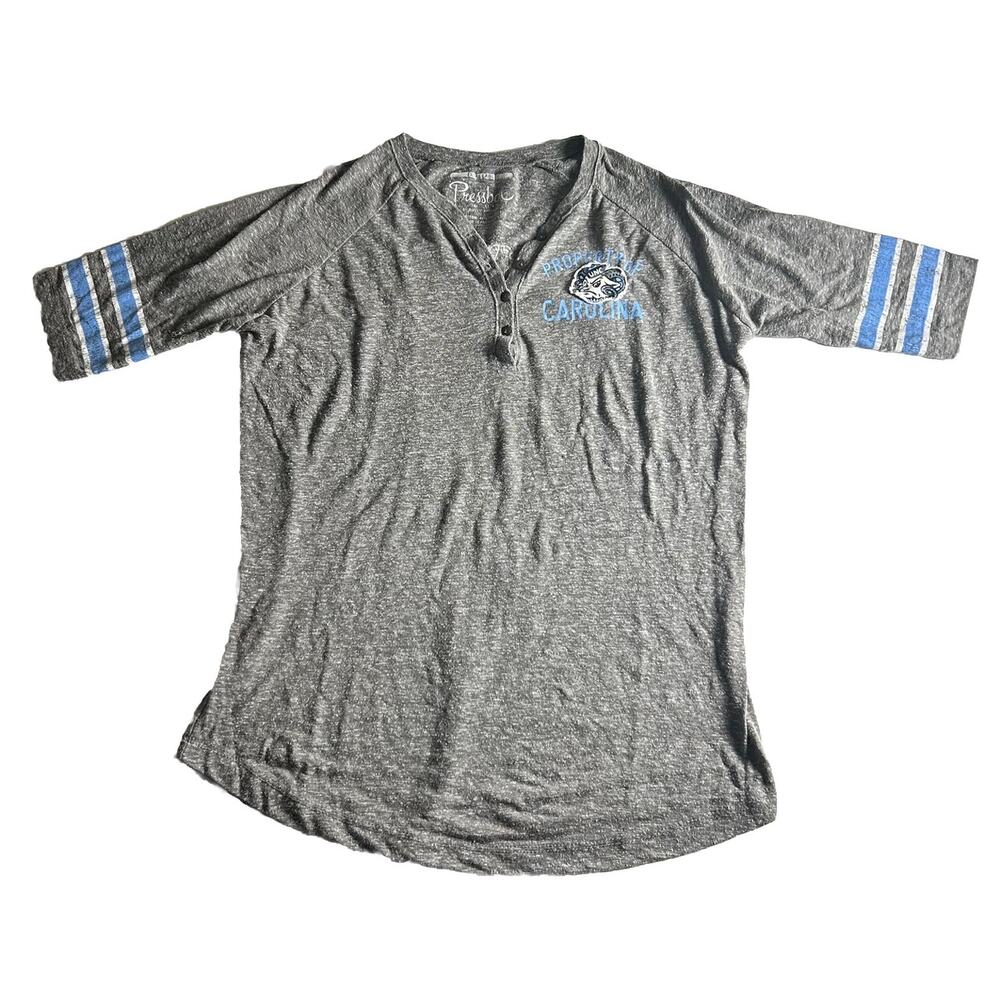 University Of North Carolina Tar Heels Woman’s Henley Shirt Size XL Half Sleeve